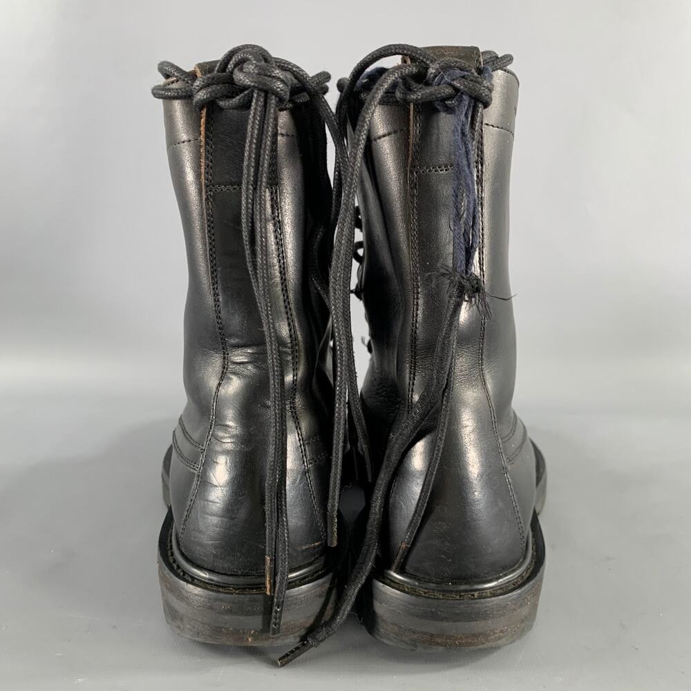 BURBERRY Size 8 Black Leather Lace Up Boots - Picture 3 of 9